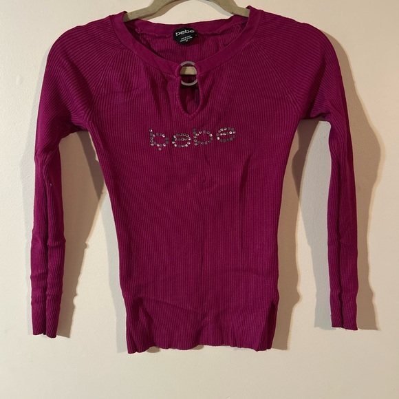 Bebe O Ring Ribbed Top - Picture 1 of 5